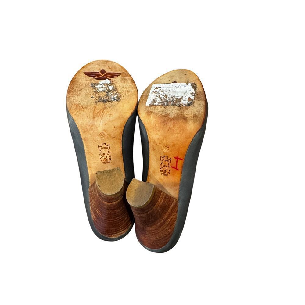 Fortress of Inca x Anthropologie Lucita Gray Leather Dipped Heeled Booties (8) - Picture 7 of 8